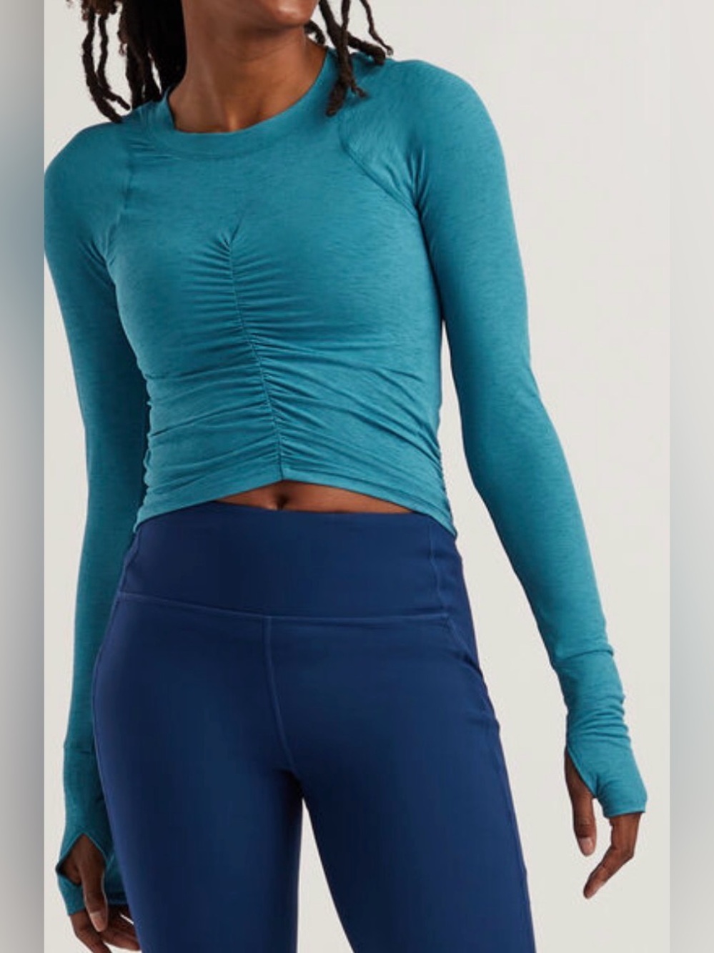 Free People Movement Tempo Long Sleeve Ruched tee